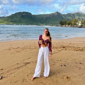 Wild Fable Pleated Floral Half Shirt With Bell Sleeves & matching skirt size S